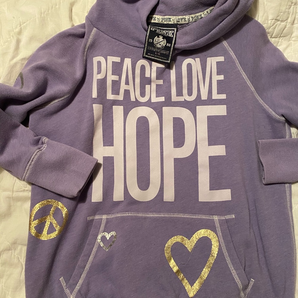 Pink Victoria’s Secret hooded sweatshirt